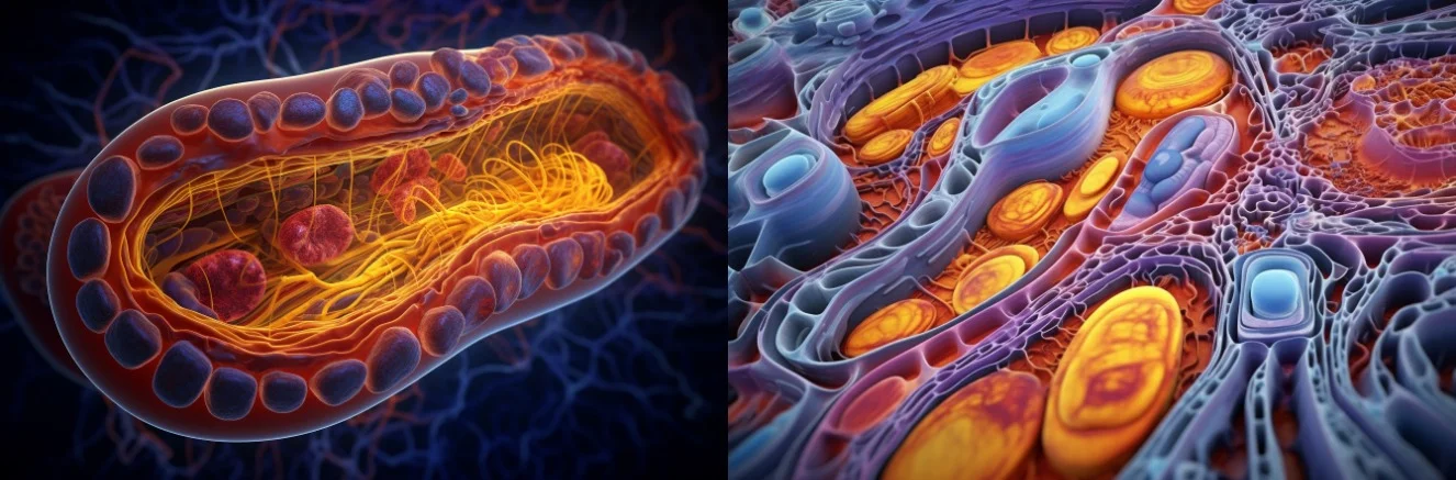 3d wetenschappelijk beeld van Mitochondria cel in menselijk lichaam,