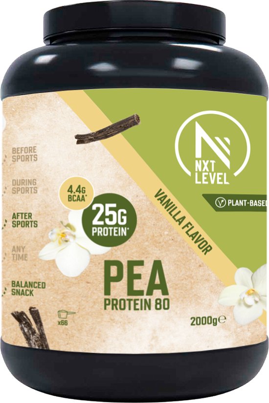 Pea protein – Vanilla - 66 shakes - 2kg | bol.com
