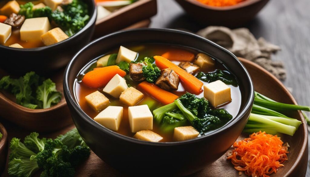 tofu en groentesoep